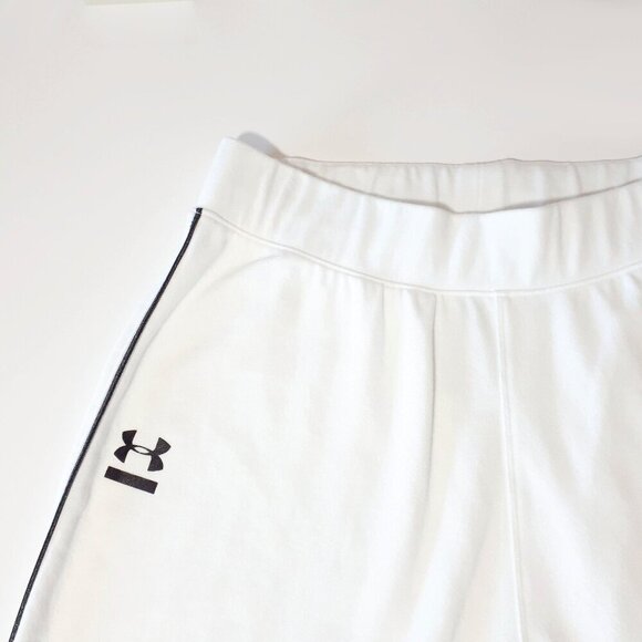 EUC Under Armour white joggers with black silver piping detail, M - Picture 1 of 9